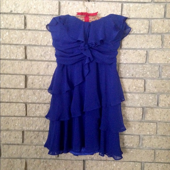royal blue ruffle dress